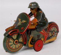 Lot 3225 - Japanese tinplate, PD50 police motorbike,...