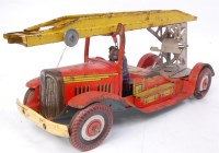 Lot 3230 - Mettoy large tinplate clockwork Fire Engine -...