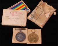 Lot 265 - A WW I British war and Victory duo naming...