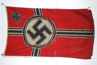 Lot 279 - A Third Reich Kreigsmarine flag on a red...