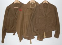 Lot 293 - Two 1937 pattern battle dress jackets with one...