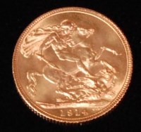 Lot 62 - Great Britain, 1914 gold full sovereign,...