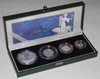 Lot 120 - Cased 2001 Britannia four coin silver proof...