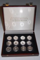 Lot 124 - Cased set of 12 silver coins; The Official...