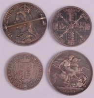 Lot 15 - Great Britain, four Victorian silver coins;...