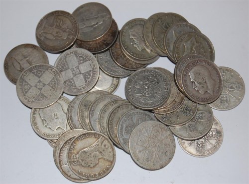 Lot 31 - Great Britain, mixed lot of silver florins; 8x...