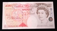 Lot 145 - Great Britain, fifty pound banknote, Kentfield...