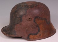 Lot 206 - A WW I German 1916 pattern steel helmet with...