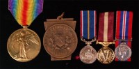 Lot 216 - A WW I Victory medal naming S.S. 5256. F.J....