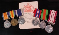 Lot 218 - A group of medals to include WW I British war...