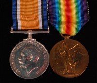 Lot 227 - A WW I British war and Victory duo naming B.Z....