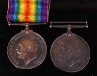 Lot 247 - Two WW I British war medals naming 6900 PTE. W....