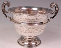 Lot 232 - An Edwardian silver twin handled trophy cup...