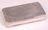 Lot 499 - A 19th century continental silver snuffbox,...