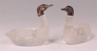 Lot 500 - A pair of Edwardian moulded glass and silver...