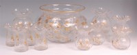 Lot 452 - A suite of Victorian glass posy vases, with...