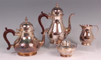 Lot 465 - A modern silver four piece tea and coffee set,...