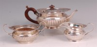 Lot 468 - A late Victorian silver three piece teaset,...