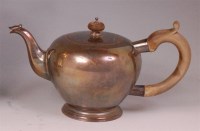 Lot 478 - A Victorian style silver teapot, of bullet...