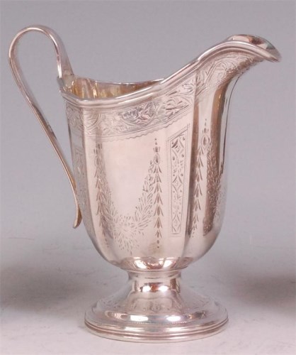 Lot 485 - A Victorian silver pedestal cream jug, of...