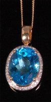 Lot 527 - A contemporary 14ct yellow gold blue topaz and...