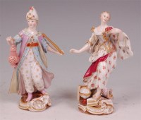 Lot 450 - Two Meissen porcelain allegorical figures;...