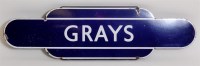 Lot 62 - A BR(E) totem sign Grays, white on blue enamel,...