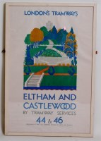 Lot 91 - London Tramways poster 'Eltham and Castlewood'...