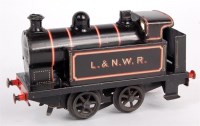 Lot 366 - Carette 1909, 4VDC L&NWR black 0-4-0 tank loco...