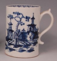 Lot 353 - A Lowestoft porcelain tankard, circa 1780,...