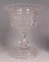 Lot 370 - A George III cut glass pedestal bowl, having a...