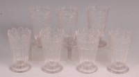Lot 372 - A set of seven 19th century cut glass beakers,...