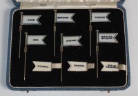 Lot 381 - A cased set of six silver sandwich cocktail...
