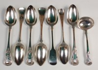 Lot 384 - A set of four George IV silver tablespoons, in...