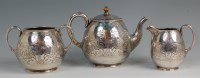 Lot 389 - A Victorian silver three piece teaset by...