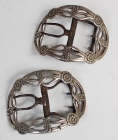 Lot 393 - A pair of late 18th century Irish silver shoe...