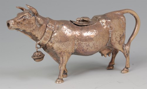 Lot 415 - A continental silver cow creamer, probably...