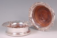 Lot 427 - A pair of Rococo style white metal wine...