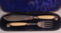 Lot 434 - A cased pair of late Victorian silver and...