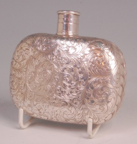 Lot 445 - An early Victorian silver pocket hip flask,...