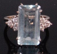 Lot 459 - A contemporary 18ct white gold aquamarine and...