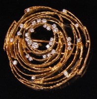 Lot 469 - A contemporary French 18ct gold and diamond...