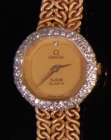 Lot 471 - A ladies Omega 14ct gold Deville wristwatch,...