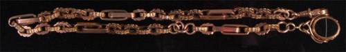 Lot 475 - A continental yellow metal watch chain,...