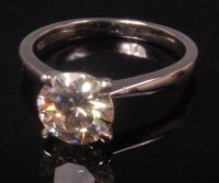 Lot 493 - A contemporary 18ct white gold diamond...