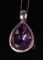 Lot 512 - A contemporary 14ct white gold amethyst and...