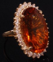 Lot 516 - A contemporary 14ct gold orange citrine and...