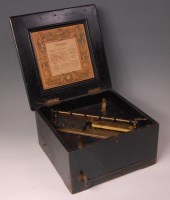 Lot 542 - A late 19th century ebonised case polyphon,...