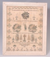 Lot 552 - An early Victorian needlework, verse and...