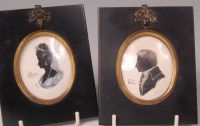 Lot 554 - A pair of 19th century portrait silhouettes of...